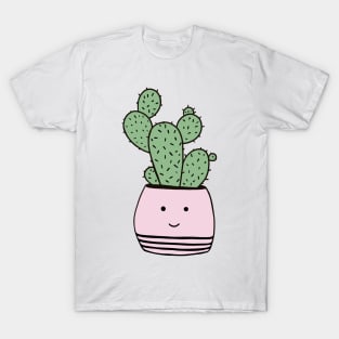 Happy cactus in pink flowerpot T-Shirt